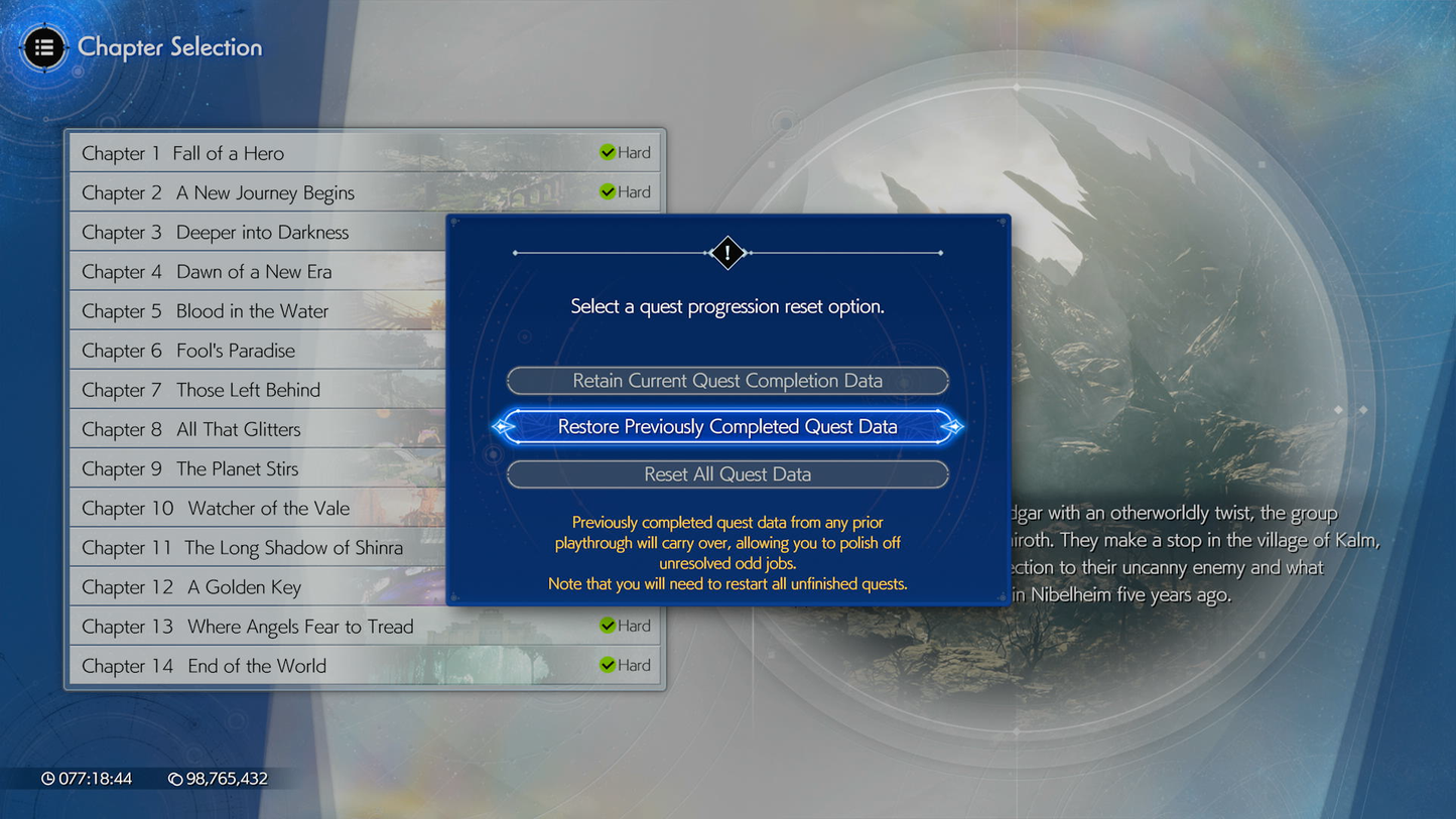 FINAL FANTASY VII REBIRTH "CHAPTER SELECT" END GAME SAVE (PS5) MULTI