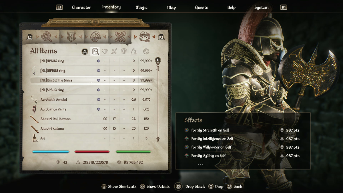 THE ELDER SCROLLS IV: OBLIVION REMASTERED "ULTIMATE MODDED MEGA MULE" STARTER SAVE (PS5) MULTI