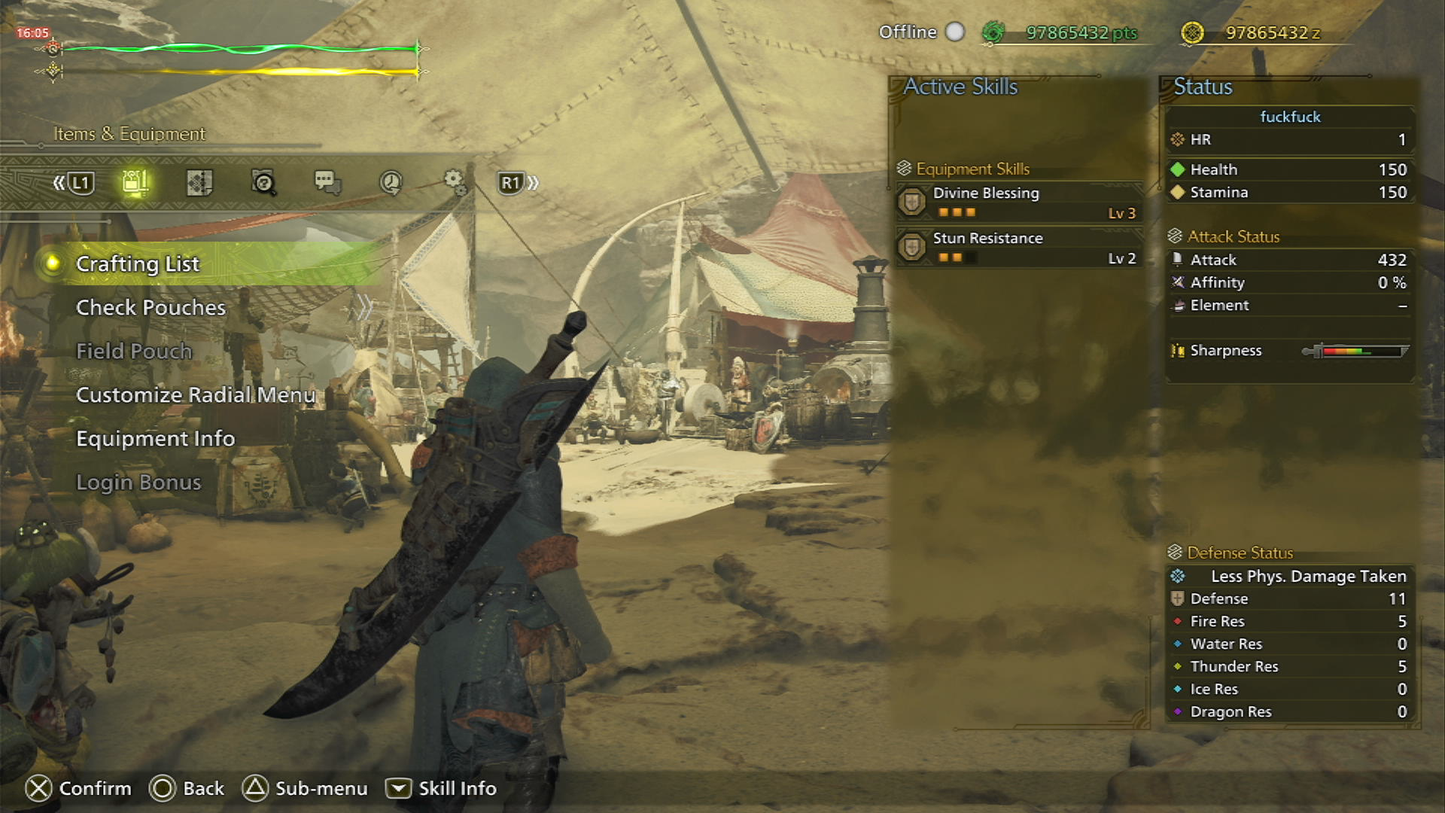 Monster Hunter Wilds "ALL Item MAX" Starter Save [HR1] (PS5) MULTI
